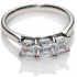 Princess cut trilogy diamond engagement ring